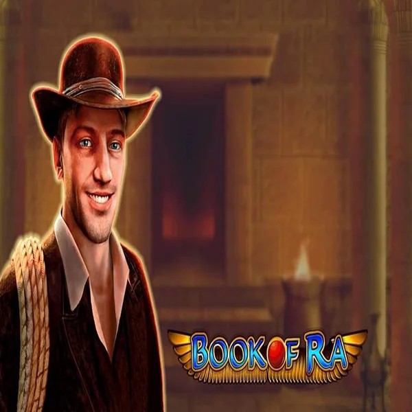Book of Ra slot logo by Greentube at AllySpin Casino