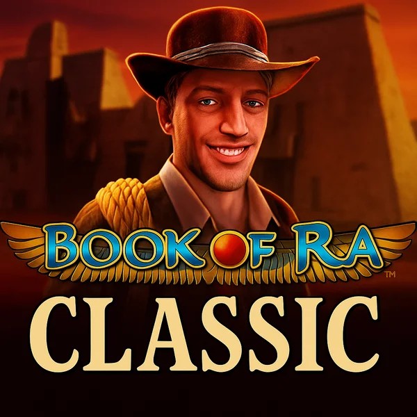 Official Slots logo: Book of Ra Classic by Novomatic at AllySpin Casino