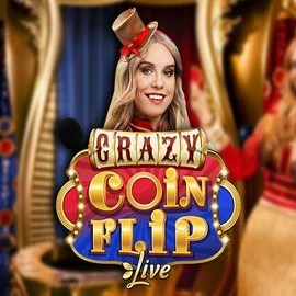 Crazy Coin Flip slot logo by Evolution at AllySpin Casino
