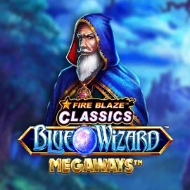 Fire Blaze Blue Wizard Megaways logo by Rarestone Gaming at AllySpin Casino