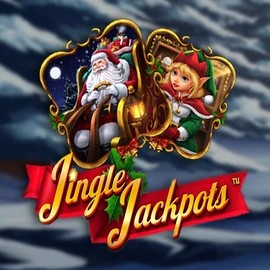 Jingle Jackpots online game logo by Dragon Gaming on aallyspin.com
