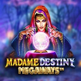 Madame Destiny Megaways slot visual from Pragmatic Play available on aallyspin.com