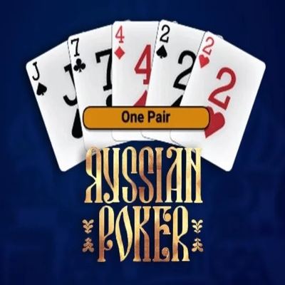 Russian Poker slot logo by OneTouch Games at AllySpin Casino