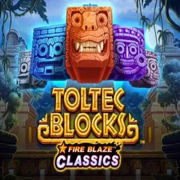 Fire Blaze: Toltec Blocks logo by Rarestone Gaming at AllySpin Casino